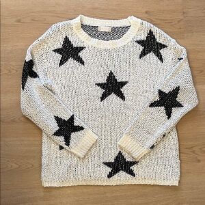Altar’d State Black Star Patterned White Sweater